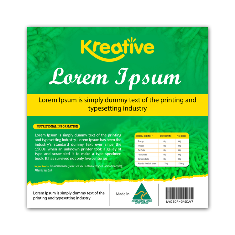 Label Design by debdesign for Kreative Foods Pty Ltd | Design #12632255
