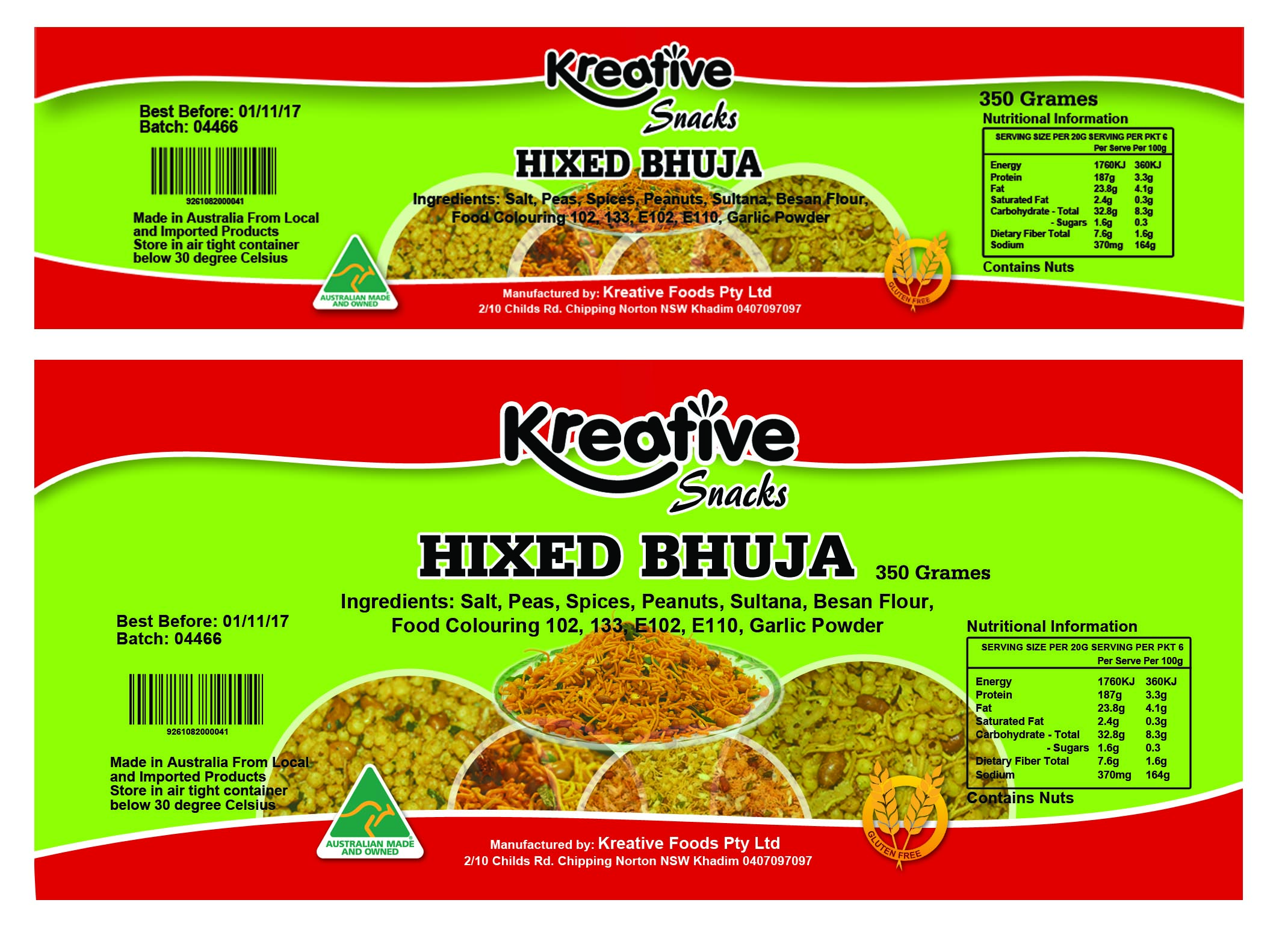 Conservative, Elegant, Food Store Label Design for Kreative Foods Pty Ltd by artdot06 | Design ...