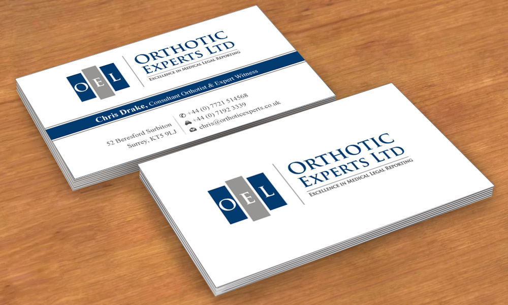 Visitenkarten-Design von Sbss für Orthotic Experts Ltd | Design #2420230