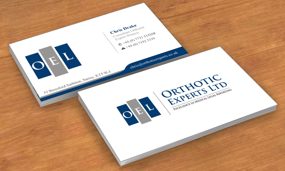 Diseño de Tarjeta de Presentación por Sbss para Orthotic Experts Ltd | Diseño #2420802