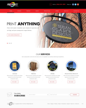 Wordpress Design by pb for Pro-Prints Sign Imaging LLC | Design: #12603060