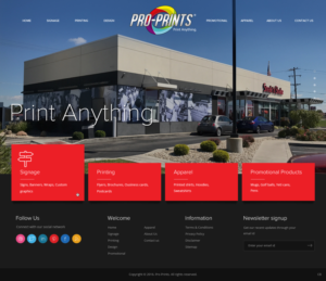 Wordpress Design by pb for Pro-Prints Sign Imaging LLC | Design: #12603064