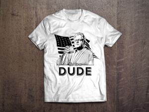 Bill Clinton caricature in the style of Big Lebowski Tshirt Design | T-shirt Design by blacksheep1710