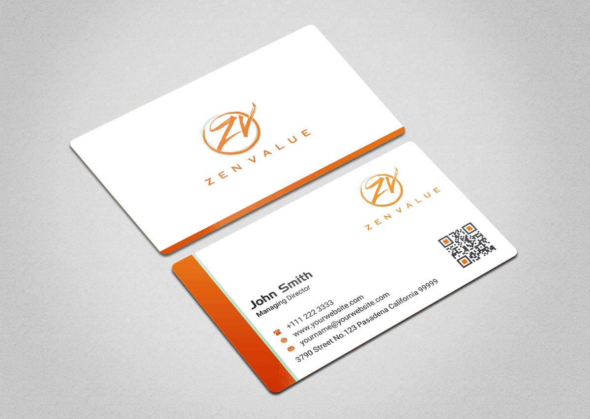 Business Card Design by INDIAN_Ashok for ZEN VALUE | Design #12628619
