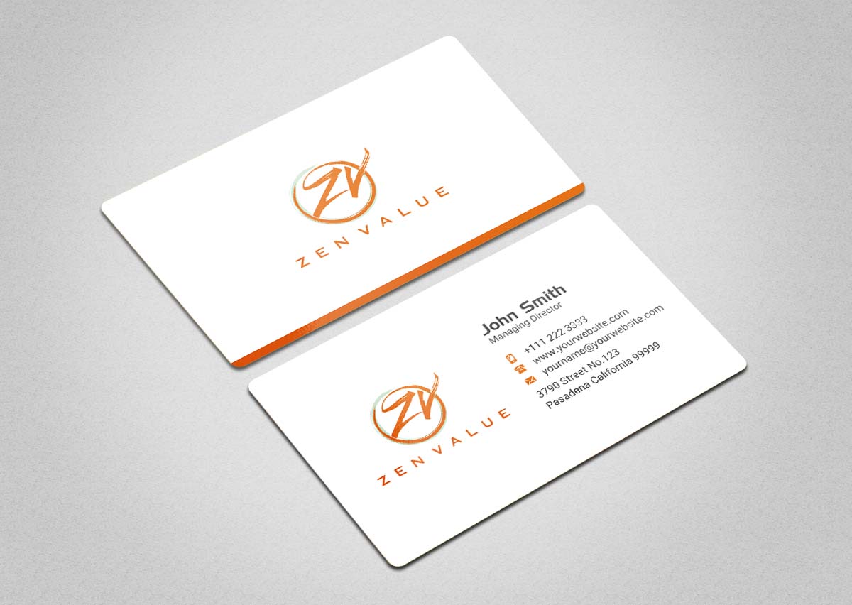 Business Card Design by INDIAN_Ashok for ZEN VALUE | Design #12628621