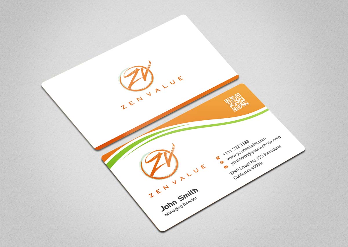 Business Card Design by INDIAN_Ashok for ZEN VALUE | Design #12628622