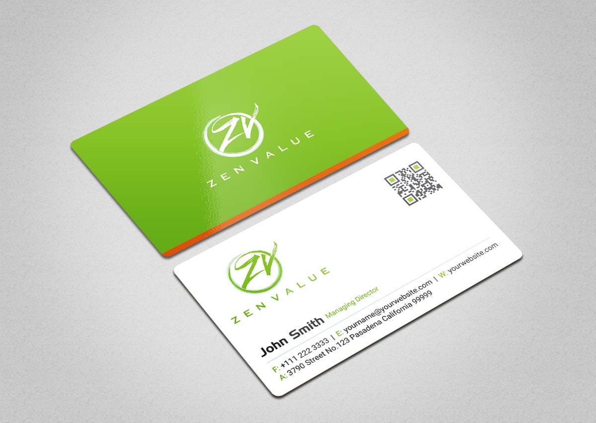 Business Card Design by INDIAN_Ashok for ZEN VALUE | Design #12628623