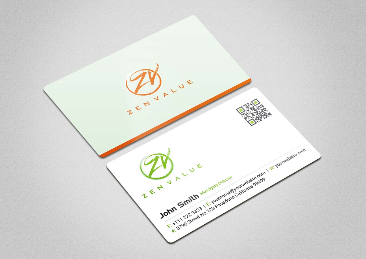 Business Card Design by INDIAN_Ashok for ZEN VALUE | Design #12628634
