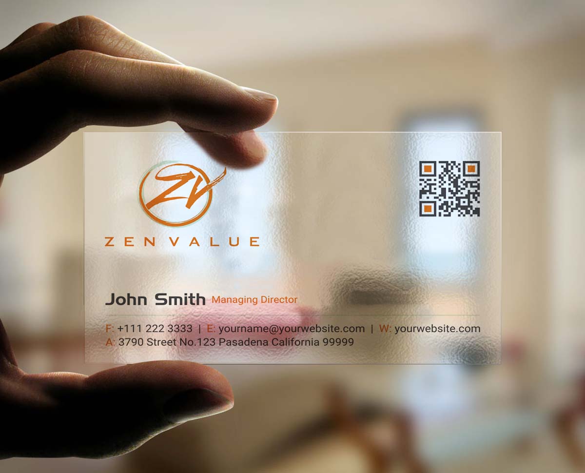 Business Card Design by INDIAN_Ashok for ZEN VALUE | Design #12628639