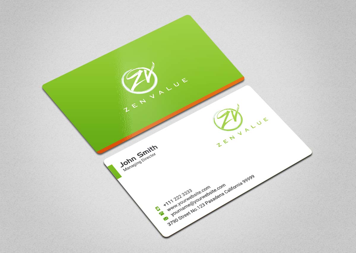 Design de Carte de Visite par INDIAN_Ashok pour ZEN VALUE | Design #12628640