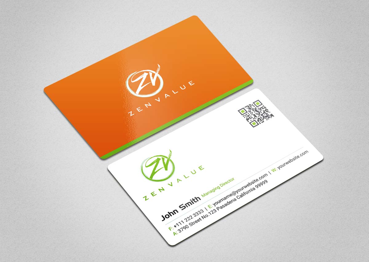 Business Card Design by INDIAN_Ashok for ZEN VALUE | Design #12628641