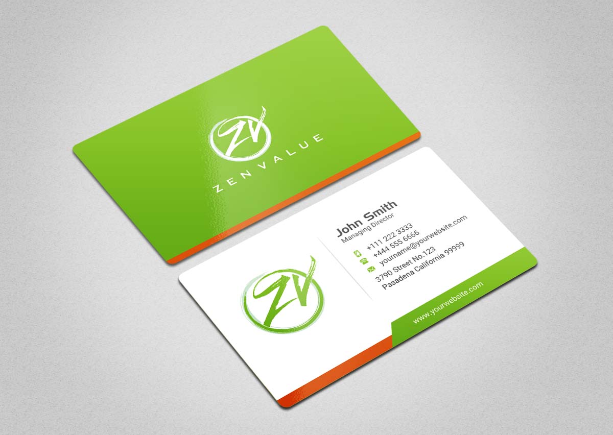 Business Card Design by INDIAN_Ashok for ZEN VALUE | Design #12628645