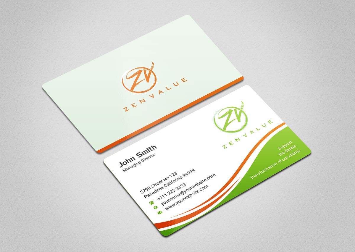 Design de Carte de Visite par INDIAN_Ashok pour ZEN VALUE | Design #12628655
