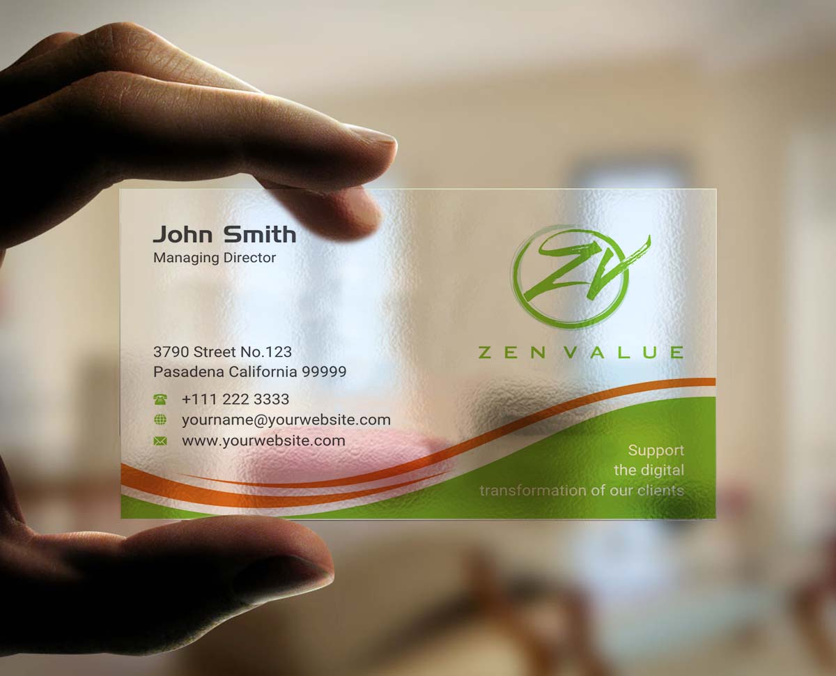 Business Card Design by INDIAN_Ashok for ZEN VALUE | Design #12628656