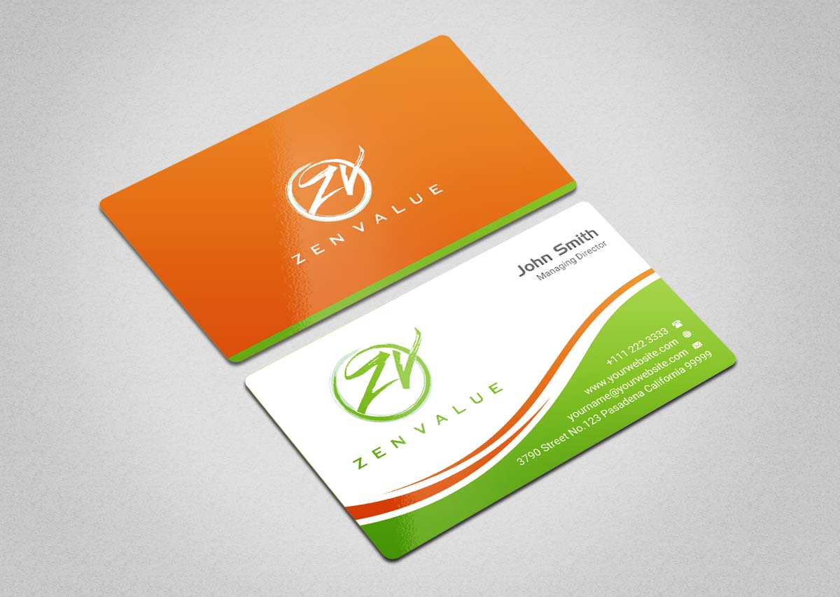 Design de Carte de Visite par INDIAN_Ashok pour ZEN VALUE | Design #12628657