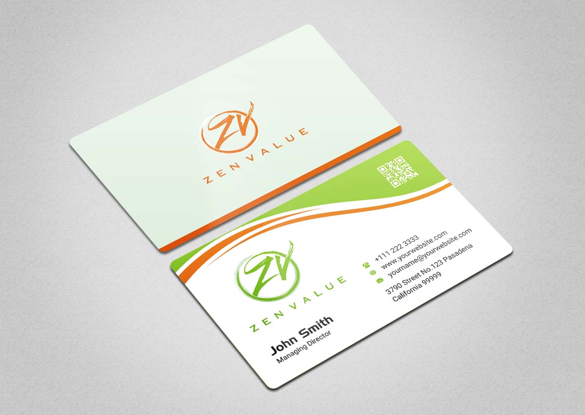 Business Card Design by INDIAN_Ashok for ZEN VALUE | Design #12628661