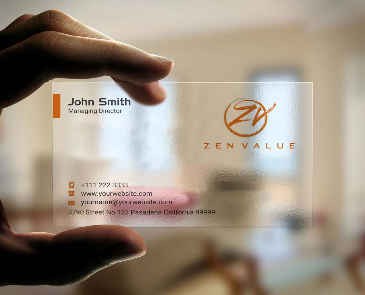 Business Card Design by INDIAN_Ashok for ZEN VALUE | Design #12628664