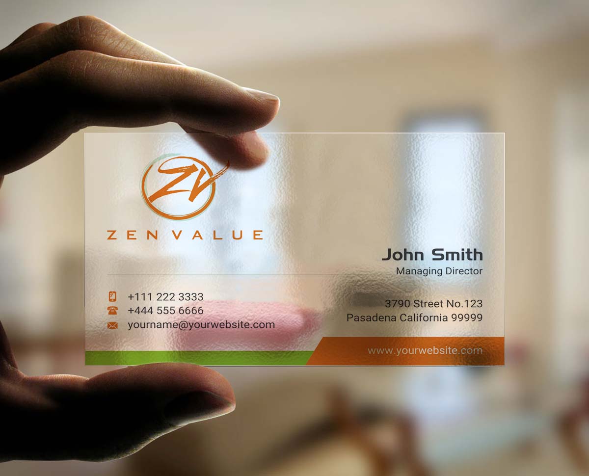 Business Card Design by INDIAN_Ashok for ZEN VALUE | Design #12628665