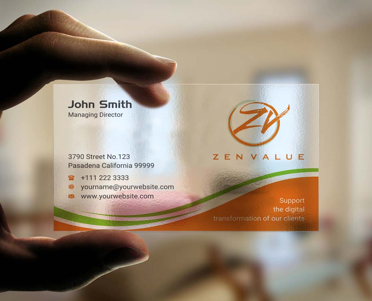 Business Card Design by INDIAN_Ashok for ZEN VALUE | Design #12628667