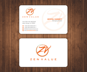 Business Card Design by Stylez Designz for ZEN VALUE | Design: #12682546