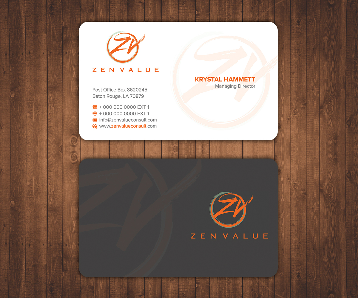 Business Card Design by Stylez Designz for ZEN VALUE | Design #12682548