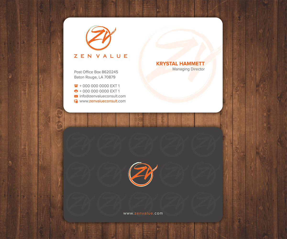 Business Card Design by Stylez Designz for ZEN VALUE | Design #12682549