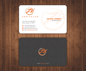 Business Card Design by Stylez Designz for ZEN VALUE | Design: #12682549