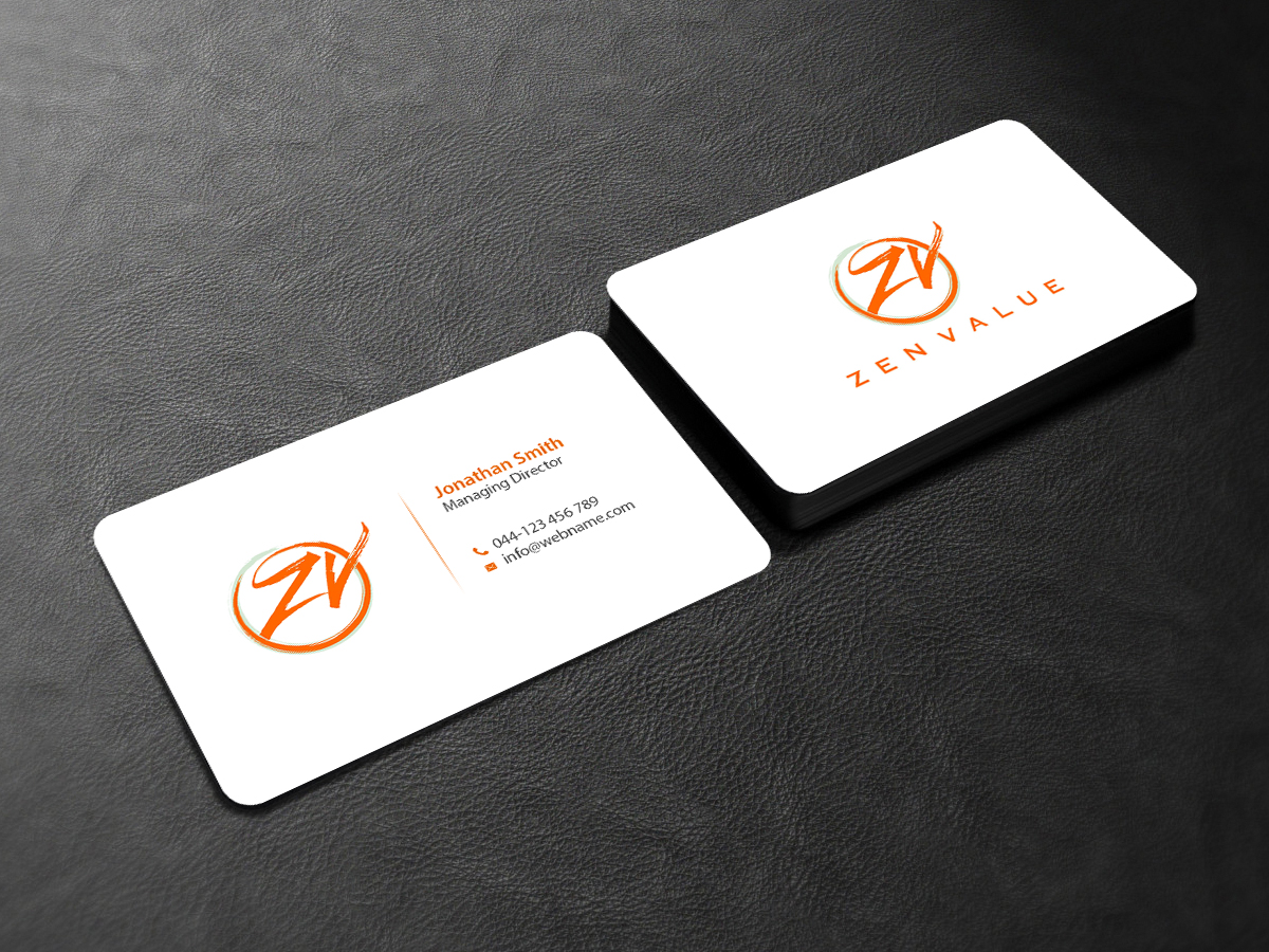 Diseño de Tarjeta de Presentación por Creations Box 2015 para ZEN VALUE | Diseño #12593722