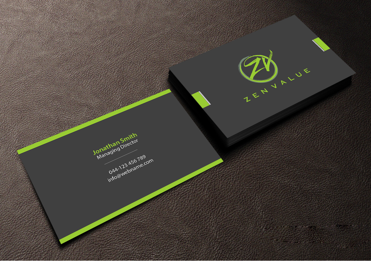 Business Card Design by Creations Box 2015 for ZEN VALUE | Design #12593726