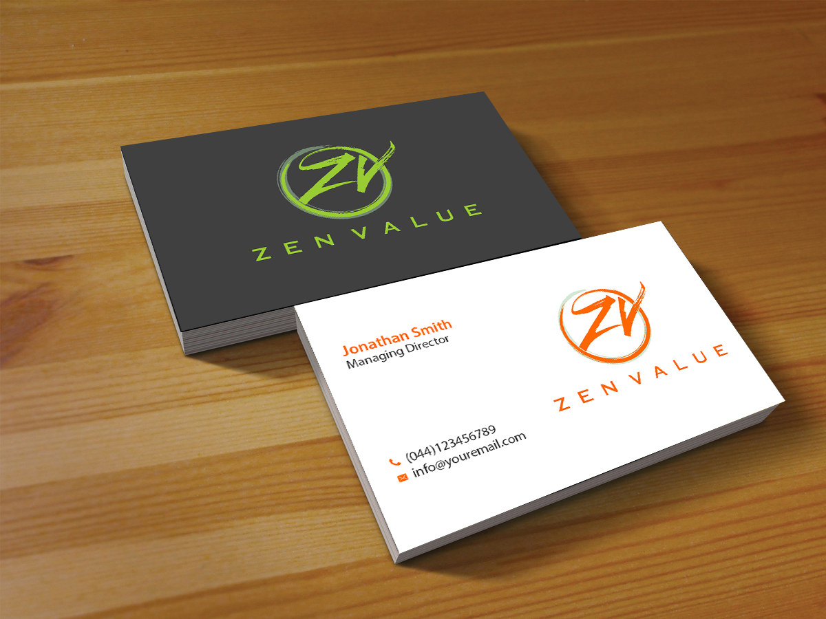 Business Card Design by Creations Box 2015 for ZEN VALUE | Design #12593743