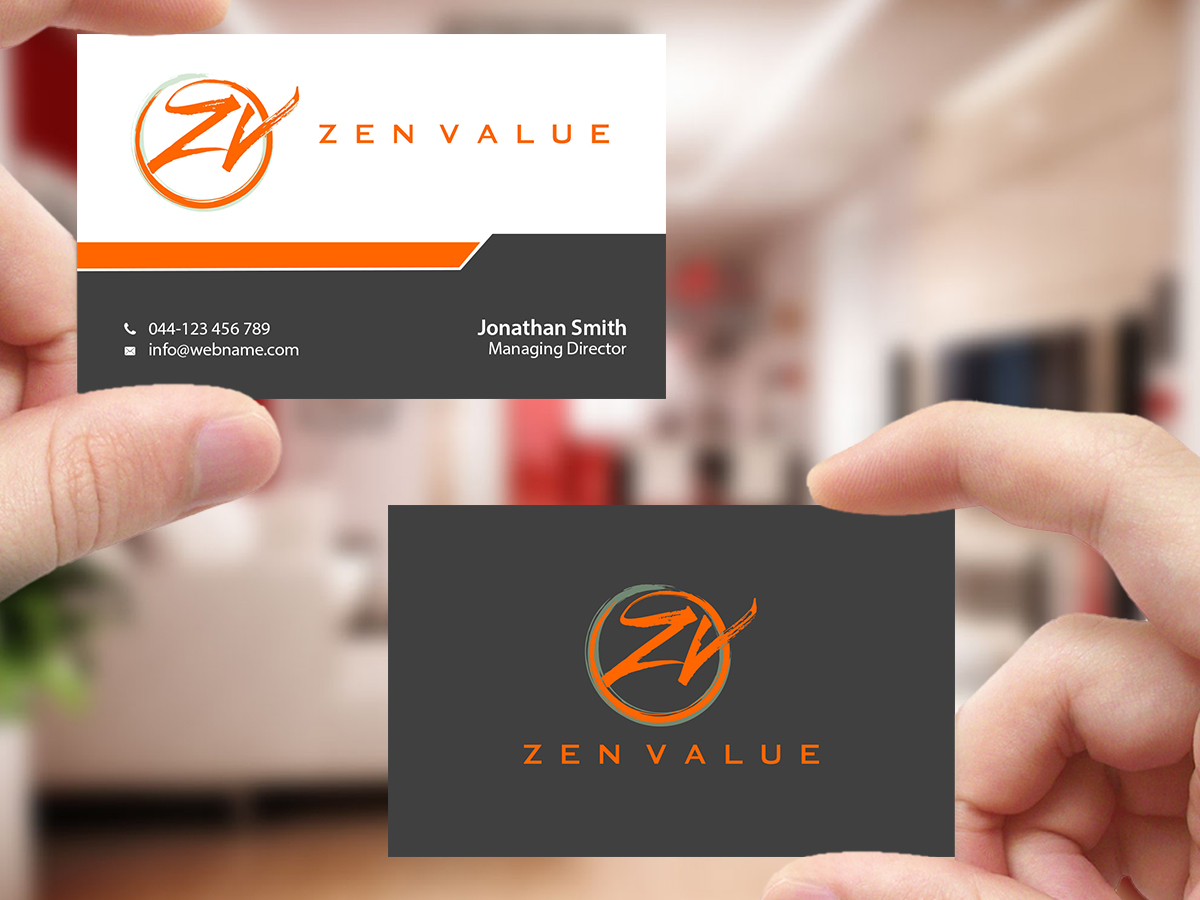 Business Card Design by Creations Box 2015 for ZEN VALUE | Design #12593747