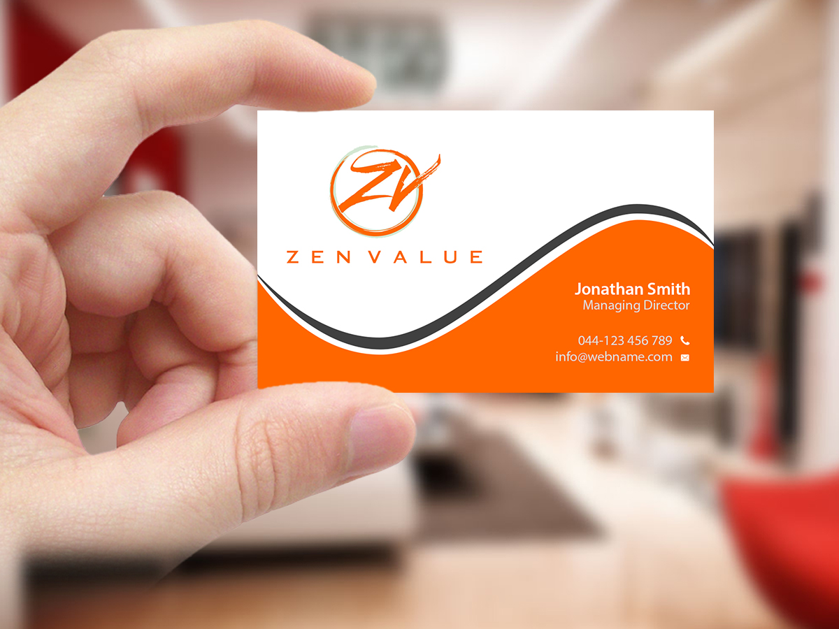 Business Card Design by Creations Box 2015 for ZEN VALUE | Design #12593749