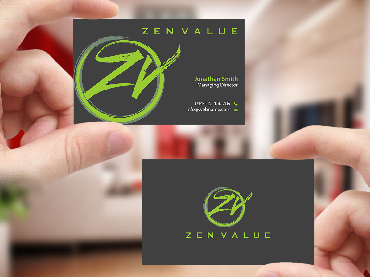Business Card Design by Creations Box 2015 for ZEN VALUE | Design #12593768