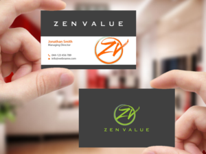 Business Card Design by Creations Box 2015 for ZEN VALUE | Design: #12593770