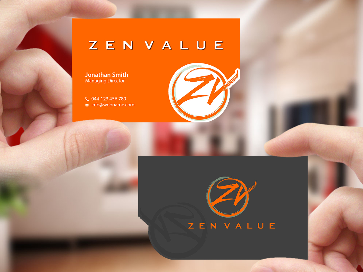 Business Card Design by Creations Box 2015 for ZEN VALUE | Design #12593772