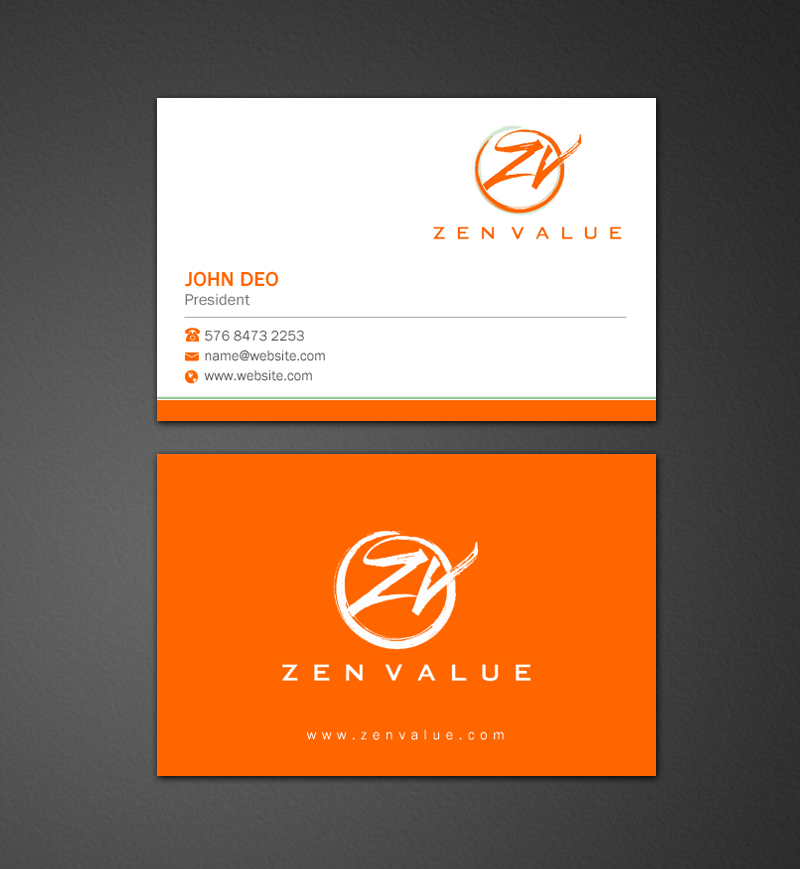 Business Card Design by Brand aid for ZEN VALUE | Design #12587206