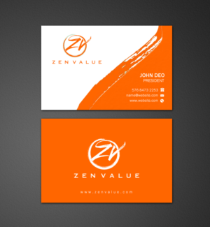 Business Card Design by Brand aid for ZEN VALUE | Design: #12587207