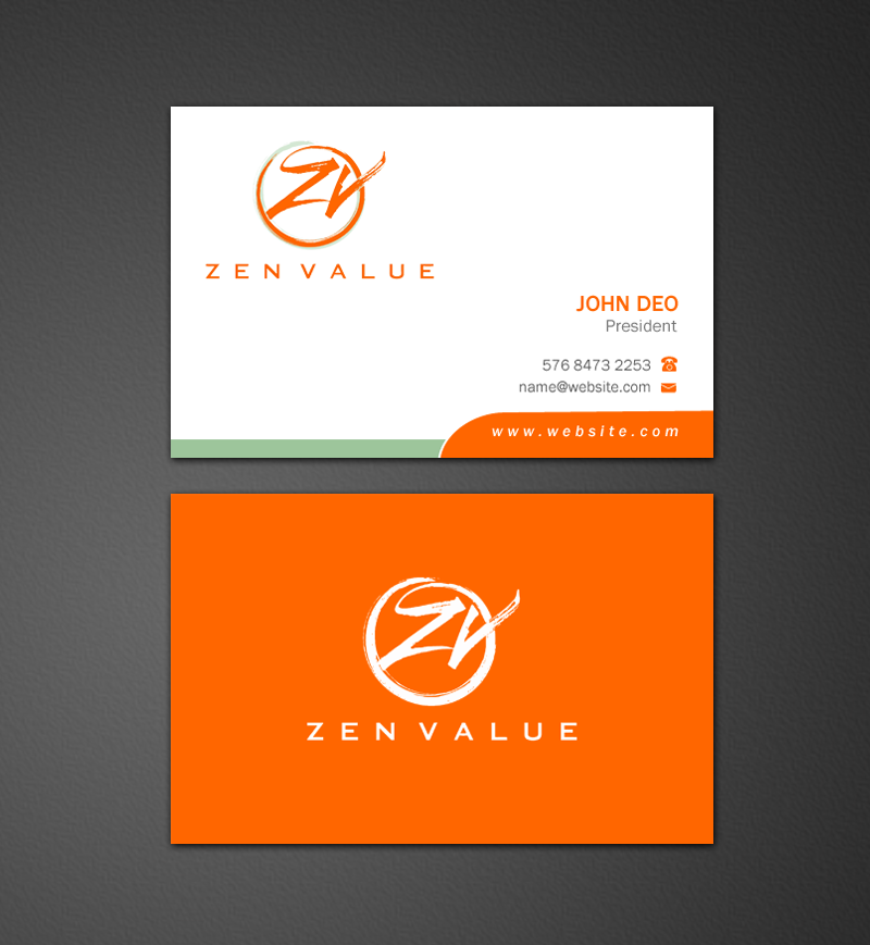 Business Card Design by Brand aid for ZEN VALUE | Design #12587208