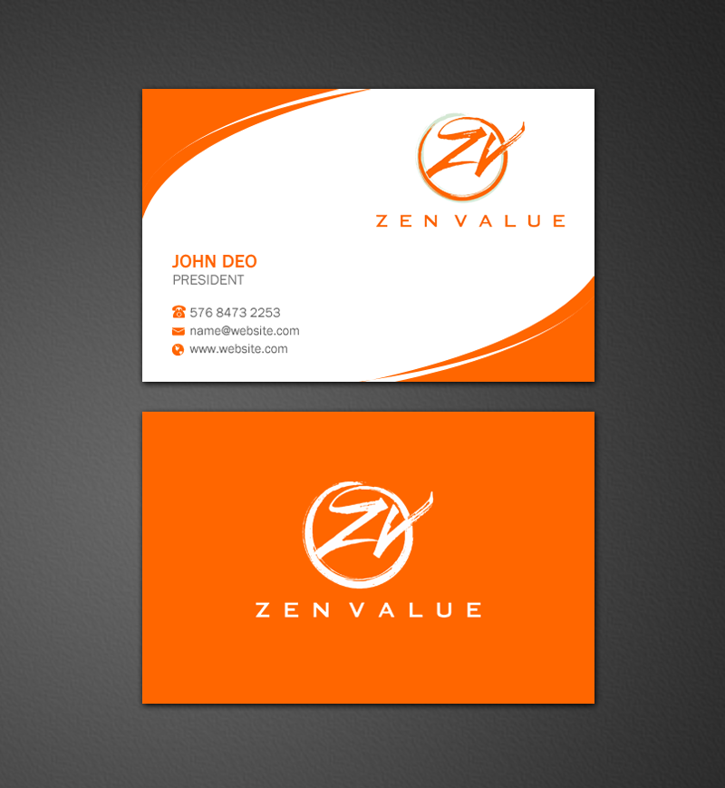 Business Card Design by Brand aid for ZEN VALUE | Design #12587215