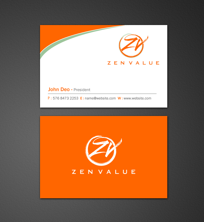 Business Card Design by Brand aid for ZEN VALUE | Design #12587218