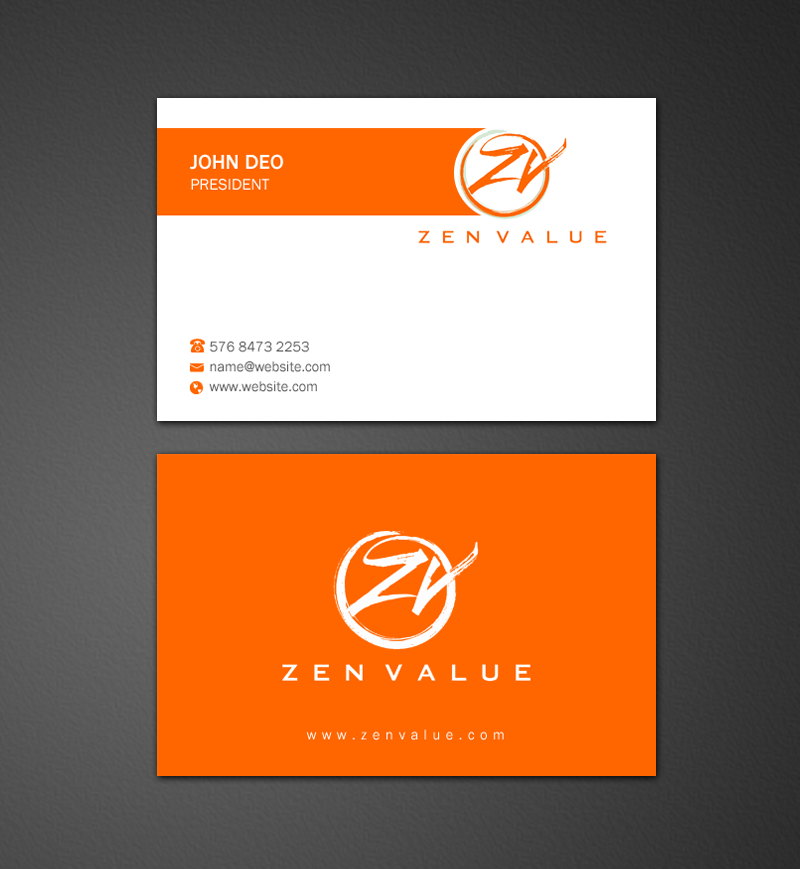 Business Card Design by Brand aid for ZEN VALUE | Design #12587220