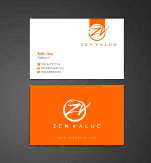 Business Card Design by Brand aid for ZEN VALUE | Design: #12587221