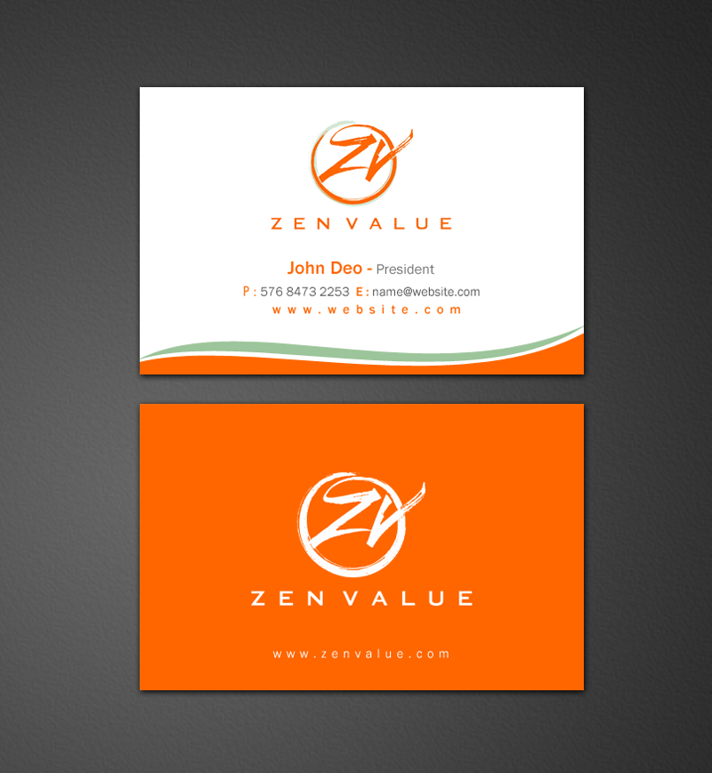 Business Card Design by Brand aid for ZEN VALUE | Design #12587224