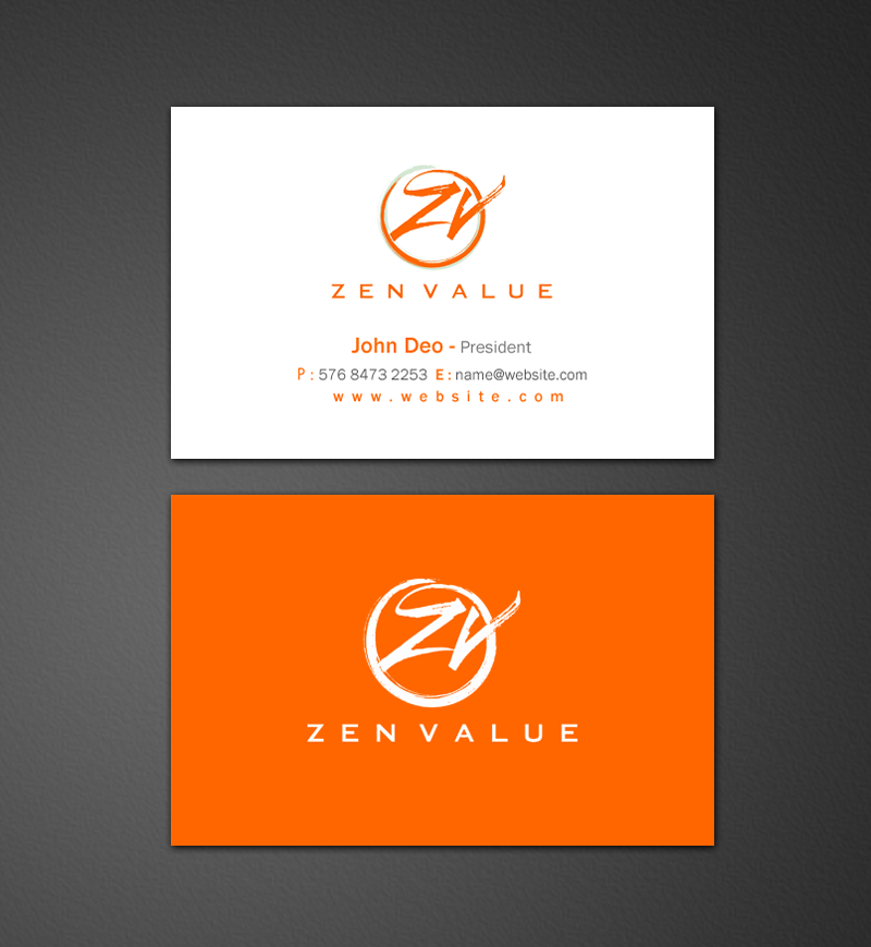 Business Card Design by Brand aid for ZEN VALUE | Design #12587225