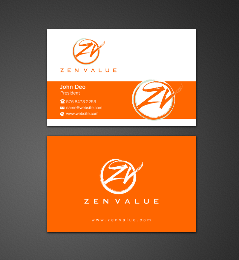 Business Card Design by Brand aid for ZEN VALUE | Design #12587231