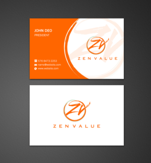 Business Card Design by Brand aid for ZEN VALUE | Design: #12587234