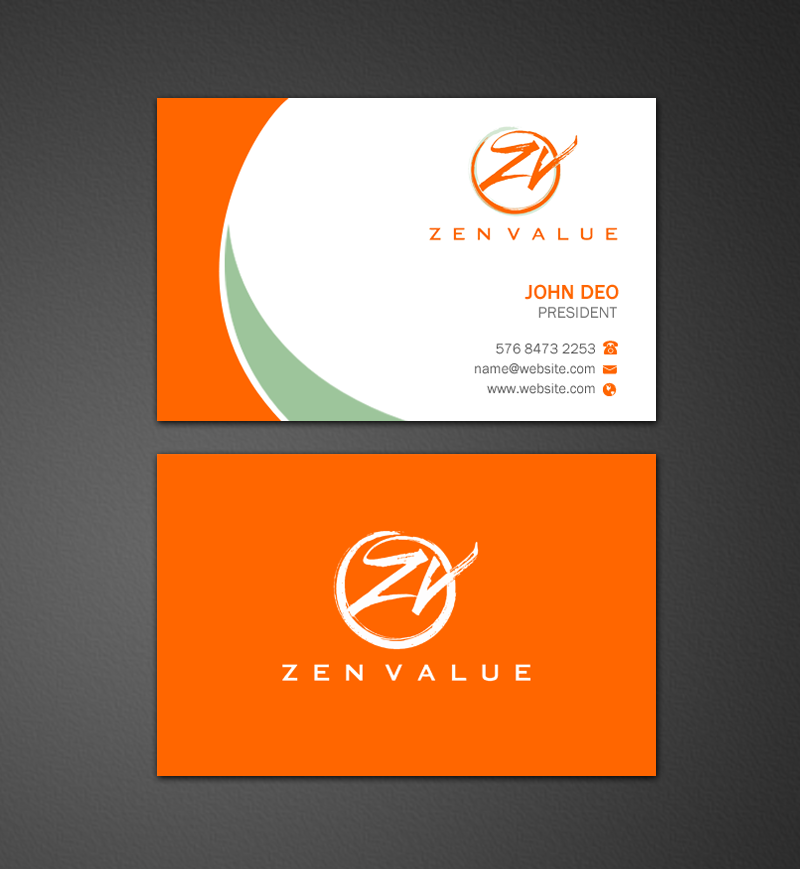 Business Card Design by Brand aid for ZEN VALUE | Design #12587238