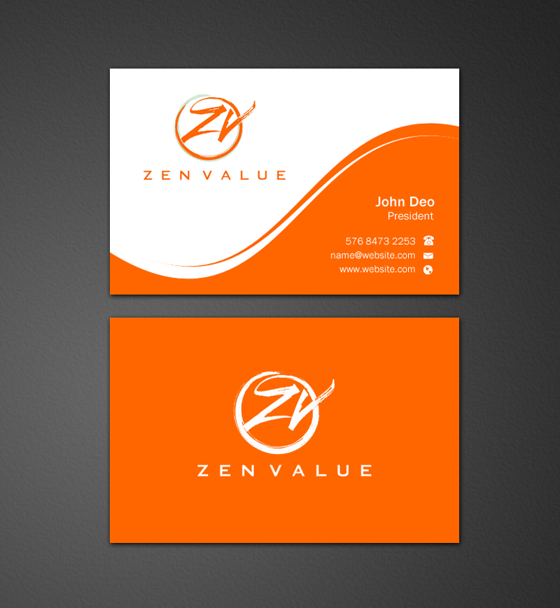 Business Card Design by Brand aid for ZEN VALUE | Design #12587239