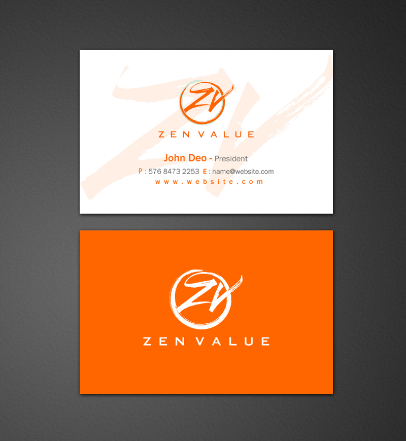 Business Card Design by Brand aid for ZEN VALUE | Design #12587244