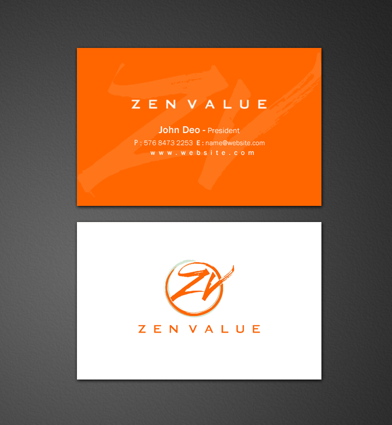 Business Card Design by Brand aid for ZEN VALUE | Design #12587245
